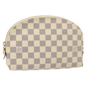 LOUIS VUITTON Damier Azur Pochette Cosmetic GM Pouch N23346 LV Auth 113671V
